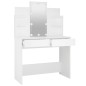 vidaXL Schminktisch mit LED Weiß 96x40x142 cm vidaXL Schminktisch mit LED Weiß 96x40x142 cm