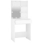 vidaXL Schminktisch mit LED Weiß 60x40x140 cm vidaXL Schminktisch mit LED Weiß 60x40x140 cm