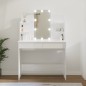 vidaXL Schminktisch mit LED Hochglanz-Weiß 96x40x142 cm vidaXL Schminktisch mit LED Hochglanz-Weiß 96x40x142 cm