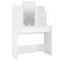 vidaXL Schminktisch mit LED Hochglanz-Weiß 96x40x142 cm vidaXL Schminktisch mit LED Hochglanz-Weiß 96x40x142 cm