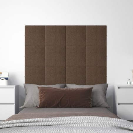 Wandpaneele 12 Stk. Braun 30x30 cm Stoff 1,08 m²