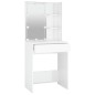 vidaXL Schminktisch mit LED Hochglanz-Weiß 60x40x140 cm vidaXL Schminktisch mit LED Hochglanz-Weiß 60x40x140 cm