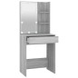 vidaXL Schminktisch mit LED Grau Sonoma 60x40x140 cm vidaXL Schminktisch mit LED Grau Sonoma 60x40x140 cm