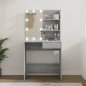 vidaXL Schminktisch mit LED Grau Sonoma 74,5x40x141 cm vidaXL Schminktisch mit LED Grau Sonoma 74,5x40x141 cm