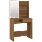 vidaXL Schminktisch mit LED Braun Eiche 74,5x40x141 cm vidaXL Schminktisch mit LED Braun Eiche 74,5x40x141 cm