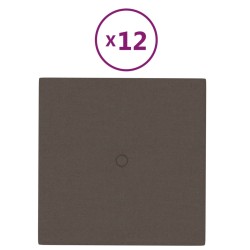 Wandpaneele 12 Stk. Taupe 30x30 cm Stoff 1,08 m²