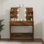 vidaXL Schminktisch mit LED Räuchereiche 96x40x142 cm vidaXL Schminktisch mit LED Räuchereiche 96x40x142 cm