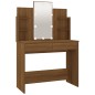 vidaXL Schminktisch mit LED Braun Eichen-Optik 96x40x142 cm vidaXL Schminktisch mit LED Braun Eichen-Optik 96x40x142 cm
