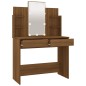vidaXL Schminktisch mit LED Braun Eichen-Optik 96x40x142 cm vidaXL Schminktisch mit LED Braun Eichen-Optik 96x40x142 cm