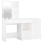 vidaXL LED-Schminktisch mit Schrank Weiß Holzwerkstoff vidaXL LED-Schminktisch mit Schrank Weiß Holzwerkstoff