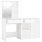 vidaXL LED-Schminktisch mit Schrank Weiß Holzwerkstoff vidaXL LED-Schminktisch mit Schrank Weiß Holzwerkstoff