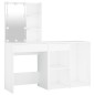 vidaXL LED-Schminktisch mit Schrank Weiß Holzwerkstoff vidaXL LED-Schminktisch mit Schrank Weiß Holzwerkstoff