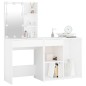vidaXL LED-Schminktisch mit Schrank Weiß Holzwerkstoff vidaXL LED-Schminktisch mit Schrank Weiß Holzwerkstoff
