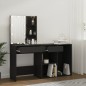 vidaXL LED-Schminktisch mit Schrank Schwarz Holzwerkstoff vidaXL LED-Schminktisch mit Schrank Schwarz Holzwerkstoff