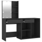 vidaXL LED-Schminktisch mit Schrank Schwarz Holzwerkstoff vidaXL LED-Schminktisch mit Schrank Schwarz Holzwerkstoff