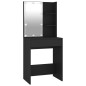 vidaXL LED-Schminktisch mit Schrank Schwarz Holzwerkstoff vidaXL LED-Schminktisch mit Schrank Schwarz Holzwerkstoff