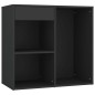 vidaXL LED-Schminktisch mit Schrank Schwarz Holzwerkstoff vidaXL LED-Schminktisch mit Schrank Schwarz Holzwerkstoff