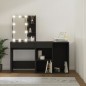 vidaXL LED-Schminktisch mit Schrank Schwarz Holzwerkstoff vidaXL LED-Schminktisch mit Schrank Schwarz Holzwerkstoff