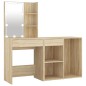 vidaXL LED-Schminktisch mit Schrank Sonoma-Eiche Holzwerkstoff vidaXL LED-Schminktisch mit Schrank Sonoma-Eiche Holzwerkstoff