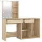 vidaXL LED-Schminktisch mit Schrank Sonoma-Eiche Holzwerkstoff vidaXL LED-Schminktisch mit Schrank Sonoma-Eiche Holzwerkstoff