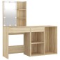 vidaXL LED-Schminktisch mit Schrank Sonoma-Eiche Holzwerkstoff vidaXL LED-Schminktisch mit Schrank Sonoma-Eiche Holzwerkstoff