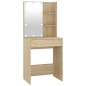 vidaXL LED-Schminktisch mit Schrank Sonoma-Eiche Holzwerkstoff vidaXL LED-Schminktisch mit Schrank Sonoma-Eiche Holzwerkstoff