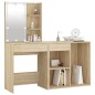 vidaXL LED-Schminktisch mit Schrank Sonoma-Eiche Holzwerkstoff vidaXL LED-Schminktisch mit Schrank Sonoma-Eiche Holzwerkstoff