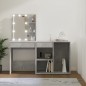 vidaXL LED-Schminktisch mit Schrank Betongrau Holzwerkstoff vidaXL LED-Schminktisch mit Schrank Betongrau Holzwerkstoff