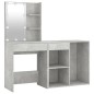 vidaXL LED-Schminktisch mit Schrank Betongrau Holzwerkstoff vidaXL LED-Schminktisch mit Schrank Betongrau Holzwerkstoff