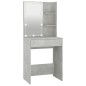 vidaXL LED-Schminktisch mit Schrank Betongrau Holzwerkstoff vidaXL LED-Schminktisch mit Schrank Betongrau Holzwerkstoff