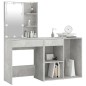 vidaXL LED-Schminktisch mit Schrank Betongrau Holzwerkstoff vidaXL LED-Schminktisch mit Schrank Betongrau Holzwerkstoff