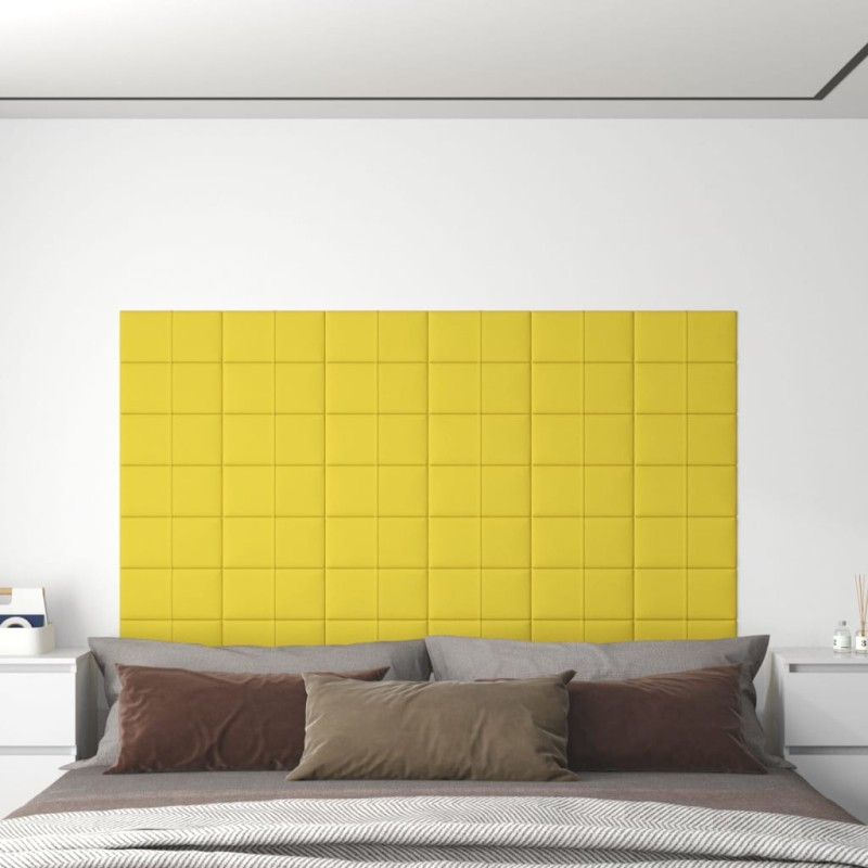 Wandpaneele 12 Stk. Hellgelb 30x15 cm Stoff 0,54 m² Wandpaneele 12 Stk. Hellgelb 30x15 cm Stoff 0,54 m²