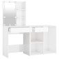 vidaXL LED-Schminktisch mit Schrank Hochglanz-Weiß Holzwerkstoff vidaXL LED-Schminktisch mit Schrank Hochglanz-Weiß Holzwerkstoff