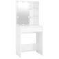 vidaXL LED-Schminktisch mit Schrank Hochglanz-Weiß Holzwerkstoff vidaXL LED-Schminktisch mit Schrank Hochglanz-Weiß Holzwerkstoff