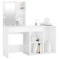 vidaXL LED-Schminktisch mit Schrank Hochglanz-Weiß Holzwerkstoff vidaXL LED-Schminktisch mit Schrank Hochglanz-Weiß Holzwerkstoff