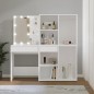 vidaXL LED-Schminktisch mit 2 Schränken Weiß Holzwerkstoff vidaXL LED-Schminktisch mit 2 Schränken Weiß Holzwerkstoff