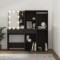 vidaXL LED-Schminktisch mit Schränken Schwarz Holzwerkstoff vidaXL LED-Schminktisch mit Schränken Schwarz Holzwerkstoff