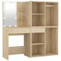 vidaXL LED-Schminktisch mit 2 Schränken Sonoma-Eiche Holzwerkstoff vidaXL LED-Schminktisch mit 2 Schränken Sonoma-Eiche Holzwerkstoff