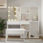 vidaXL Schminktisch-Set mit LED Weiß Holzwerkstoff vidaXL Schminktisch-Set mit LED Weiß Holzwerkstoff