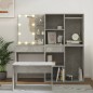vidaXL Schminktisch-Set mit LED Betongrau Holzwerkstoff vidaXL Schminktisch-Set mit LED Betongrau Holzwerkstoff