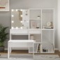 vidaXL Schminktisch-Set mit LED Hochglanz-Weiß Holzwerkstoff vidaXL Schminktisch-Set mit LED Hochglanz-Weiß Holzwerkstoff
