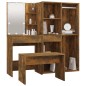 vidaXL Schminktisch-Set mit LED Räuchereiche Holzwerkstoff vidaXL Schminktisch-Set mit LED Räuchereiche Holzwerkstoff