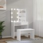 vidaXL Schminktisch-Set mit LED Weiß Holzwerkstoff vidaXL Schminktisch-Set mit LED Weiß Holzwerkstoff