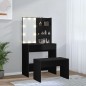 vidaXL Schminktisch-Set mit LED Schwarz Holzwerkstoff vidaXL Schminktisch-Set mit LED Schwarz Holzwerkstoff