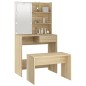 vidaXL Schminktisch-Set mit LED Sonoma-Eiche Holzwerkstoff vidaXL Schminktisch-Set mit LED Sonoma-Eiche Holzwerkstoff