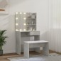 vidaXL Schminktisch-Set mit LED Betongrau Holzwerkstoff vidaXL Schminktisch-Set mit LED Betongrau Holzwerkstoff