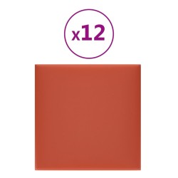 Wandpaneele 12 Stk. Rot 30x30 cm Kunstleder 1,08 m²