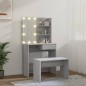 vidaXL Schminktisch-Set mit LED Grau Sonoma Holzwerkstoff vidaXL Schminktisch-Set mit LED Grau Sonoma Holzwerkstoff