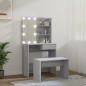 vidaXL Schminktisch-Set mit LED Grau Sonoma Holzwerkstoff vidaXL Schminktisch-Set mit LED Grau Sonoma Holzwerkstoff