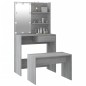 vidaXL Schminktisch-Set mit LED Grau Sonoma Holzwerkstoff vidaXL Schminktisch-Set mit LED Grau Sonoma Holzwerkstoff